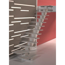 Escalier moderne KALEA avec quart tournant droit finition navajo blue