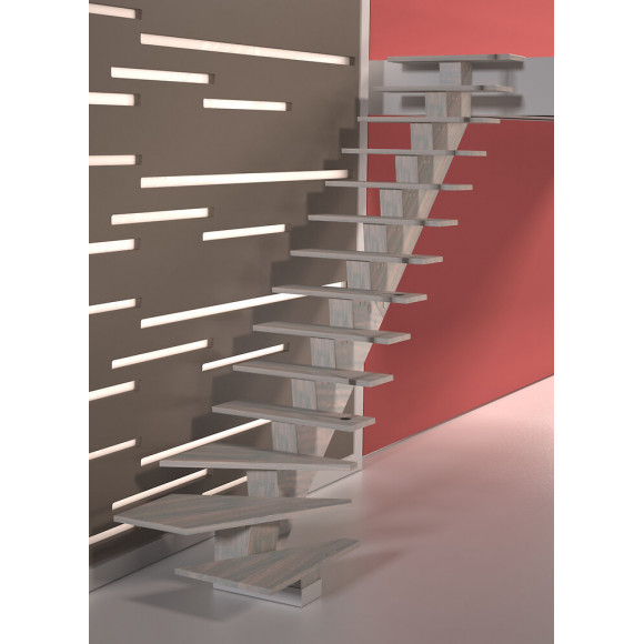 Escalier moderne KALEA avec quart tournant droit finition navajo blue