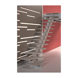 Escalier moderne KALEA avec quart tournant droit finition sioux white