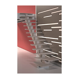 Escalier moderne KALEA avec quart tournant gauche finition sioux white