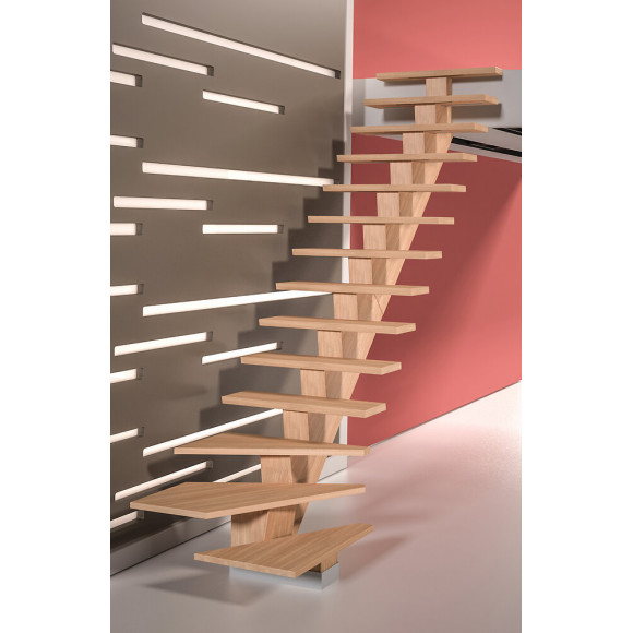 Escalier KALEA avec quart tournant droit finition comanche pure