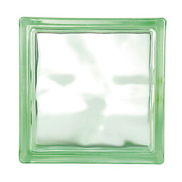 Brique de verre ondulée amande