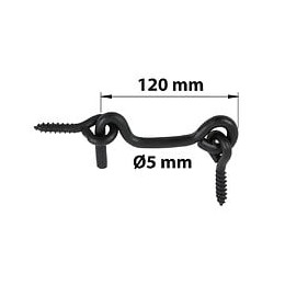 Crochet Contrevent Acier Prépeint, H.35 X L.120 X P.20 Mm