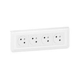 4x2P+T Surface Mosaic Link à 45° précâblée+plaque+boîte à encastrer