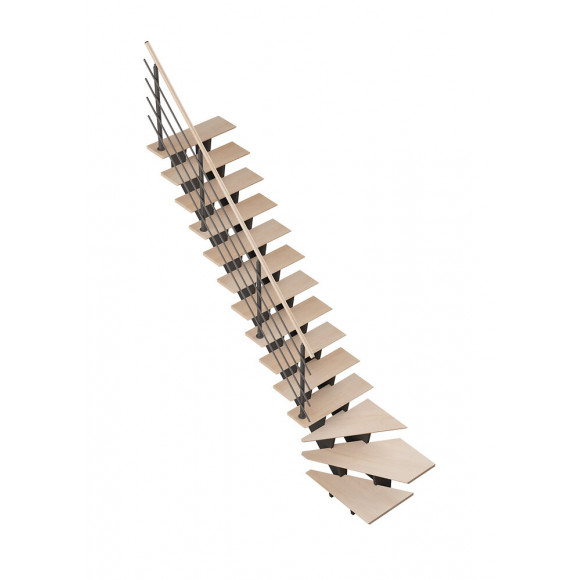 Escalier quart tournant gauche BIAX + rampe