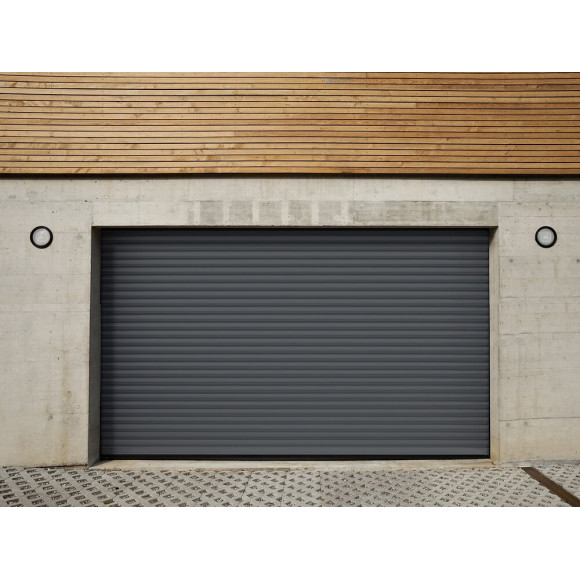Porte de garage enroulable 2x3m alu Gris