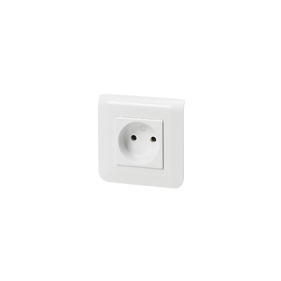 Prise de courant sans terre Mosaic blanc complet avec plaque