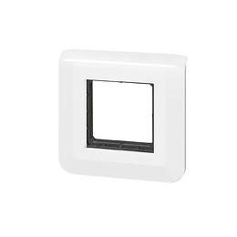 Plaque Mosaic avec support à vis pour 2 modules - blanc