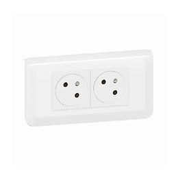 2x2P+T Surface Mosaic Link à 45° précâblée+plaque+boîte à encastrer