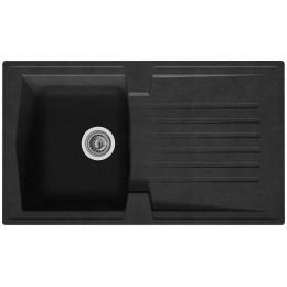 EVIER ARENA 1BAC RESINE NOIR 86X50 cm, vidage inclu