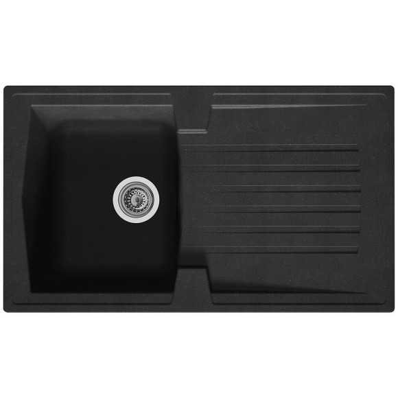 EVIER ARENA 1BAC RESINE NOIR 86X50 cm, vidage inclu