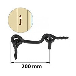 Crochet Contrevent Acier Prépeint, H.35 X L.200 X P.20 Mm