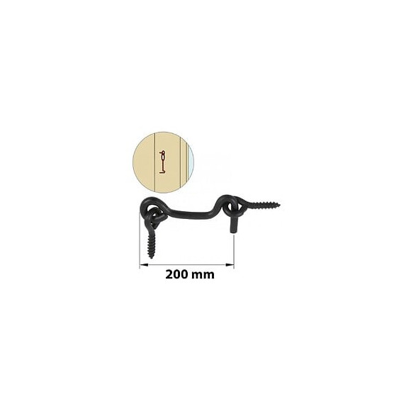 Crochet Contrevent Acier Prépeint, H.35 X L.200 X P.20 Mm