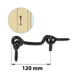 Crochet Contrevent Acier Prépeint, H.35 X L.120 X P.20 Mm