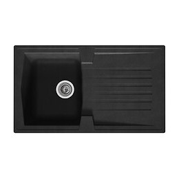 EVIER ARENA 1BAC RESINE NOIR 86X50 cm, vidage inclu