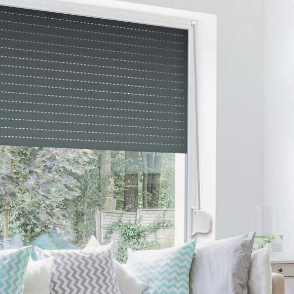 Volet roulant adaptable à sangle alu Gris 215x120cm