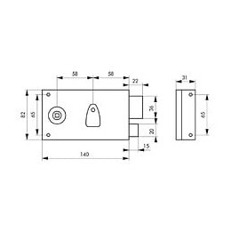 Serrure En Applique Thirard, Axe 55 Mm, À Poignée, Ouverture À Droite