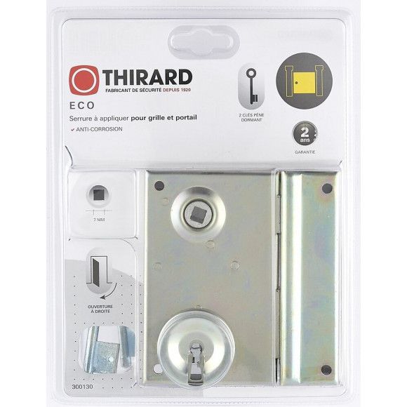 Serrure En Applique Thirard, Axe 45 Mm, À Poignée, Ouverture À Droite