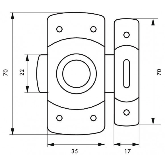Verrou Automatique Thirard, Acier Laqué Blanc