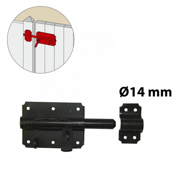 Verrou De Box Porte Cadenas Acier Prépeint, H.70 X L.140 X P.24 Mm