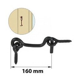 Crochet Contrevent Acier Prépeint, H.35 X L.160 X P.20 Mm