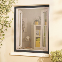 Moustiquaire enroulable recoupable alu Gris 220x160cm