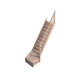 Escalier TRADI ECO avec 1/4T droit en hêtre