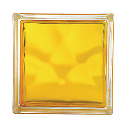 Brique de verre nuagée jaune