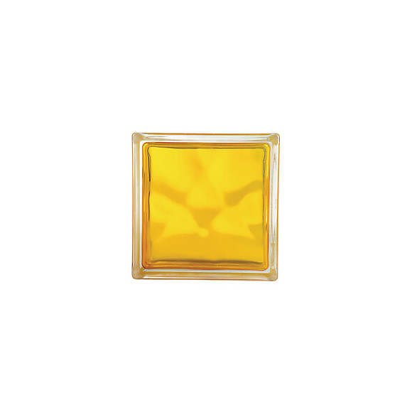 Brique de verre nuagée jaune