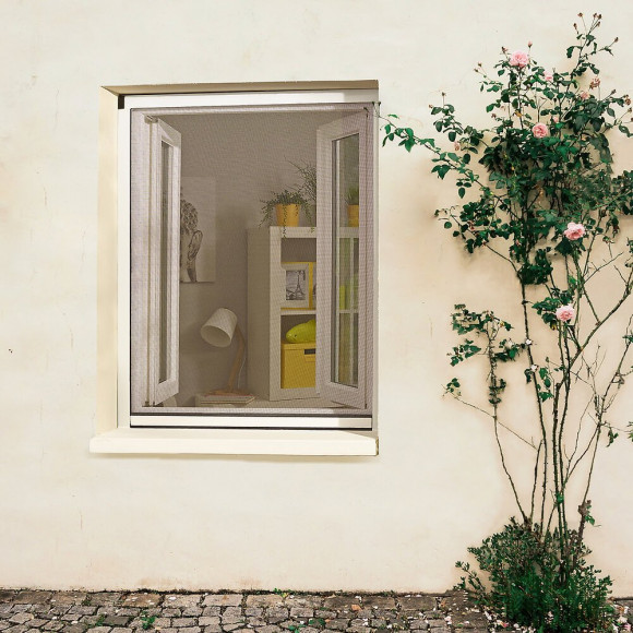 Moustiquaire enroulable recoupable alu Blanc 130x80cm