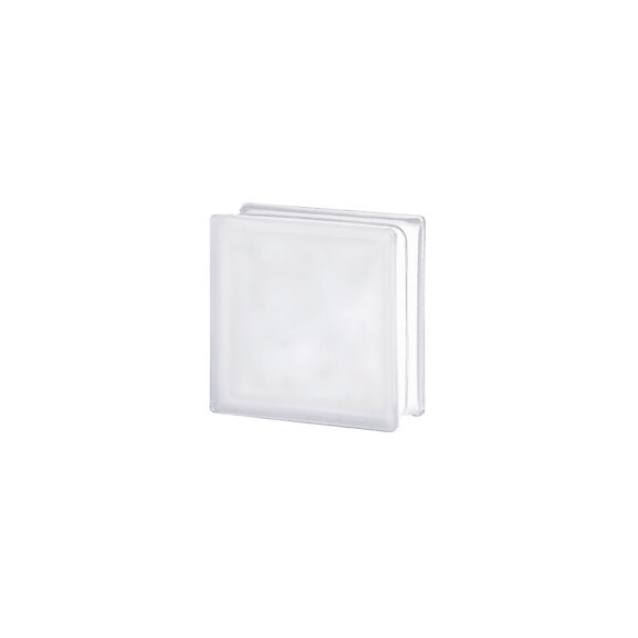 Brique de verre ondulée sablée