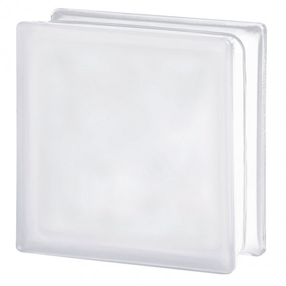 Brique de verre ondulée sablée