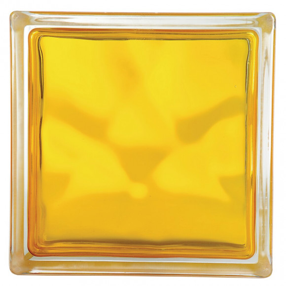 Brique de verre nuagée jaune