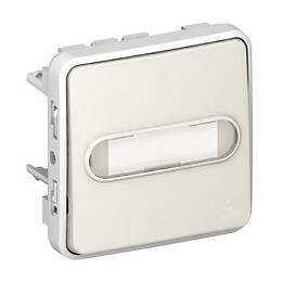 Poussoir porte-étiquette lumineux -voyant fourni- Plexo - Blanc