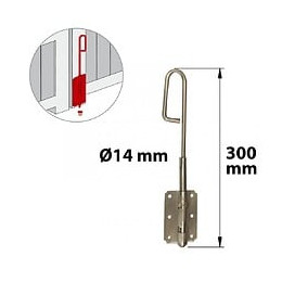 Verrou À Baïonnette L. 300 X Dia. 14 Mm Afbat, Acier Inox Brossé