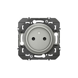 Prise de courant 2P à puits dooxie 16A finition alu - sachet