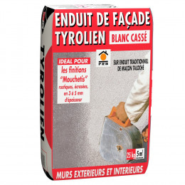 Enduit de façade tyrolien blanc casse 25kg