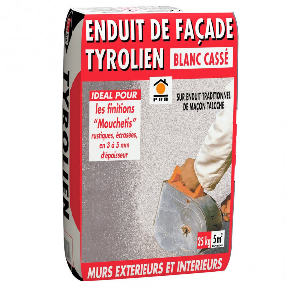Enduit de façade tyrolien blanc casse 25kg