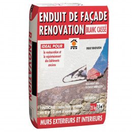 Enduit de façade rénovation blanc casse 25kg