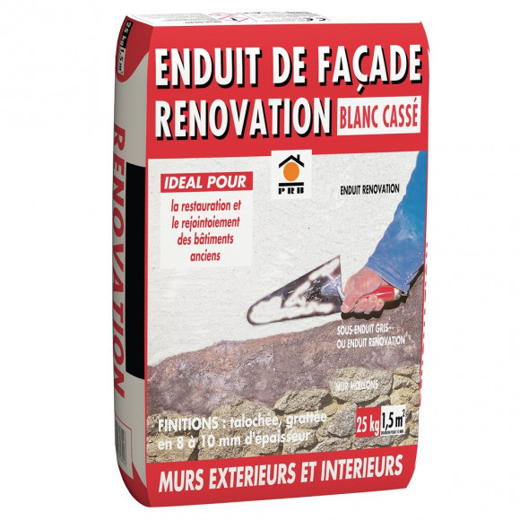 Enduit de façade rénovation blanc casse 25kg