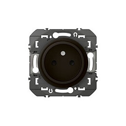 Prise de courant 2P à puits dooxie 16A finition noir - sachet