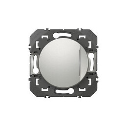 Poussoir simple avec voyant lumineux dooxie 6A 250V finition alu