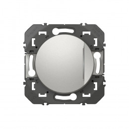 Poussoir simple avec voyant lumineux dooxie 6A 250V finition alu