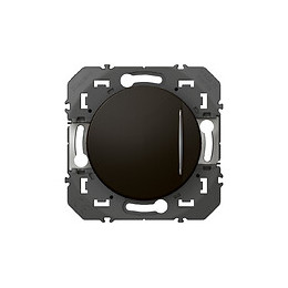 Poussoir simple avec voyant lumineux dooxie 6A 250V finition noir