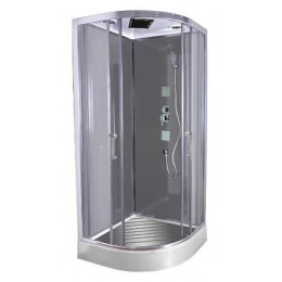 Cabine de douche d'angle gris 90x90cm