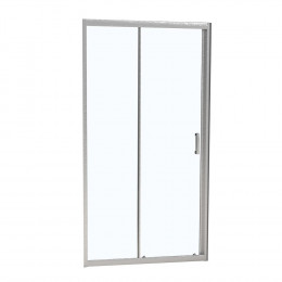 Porte de douche coulissante largeur 120 cm en verre 6 mm transparent