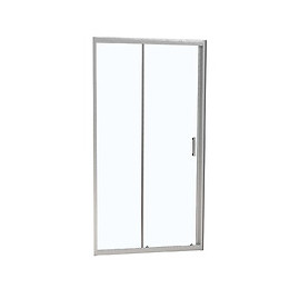 Porte de douche coulissante largeur 120 cm en verre 6 mm transparent