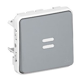 Poussoir lumineux à bascule Plexo - Gris