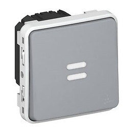 Interrupteur temporisé lumineux -voyant fourni- Plexo - Gris