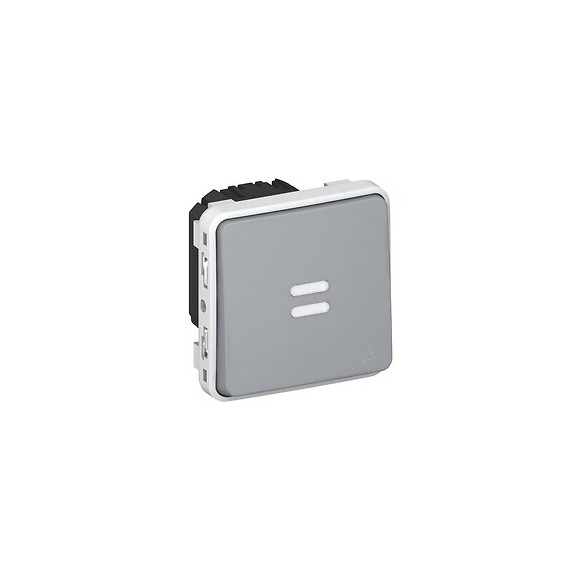 Interrupteur temporisé lumineux -voyant fourni- Plexo - Gris